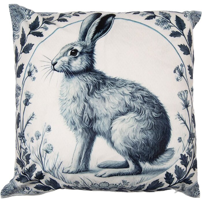 Clayre & Eef KT021.439 Kussensloop 45x45 cm beige met groene accenten