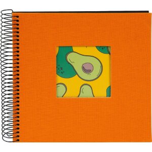 Goldbuch Spiralalbum Bella Vista Sun Orange 20x20 cm met 40 zwarte zuurvrije paginas en vensterinzage