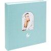Goldbuch Babyalbum Cozy Nest Aqua 30x31 cm met leinenaandekking en venster voor foto