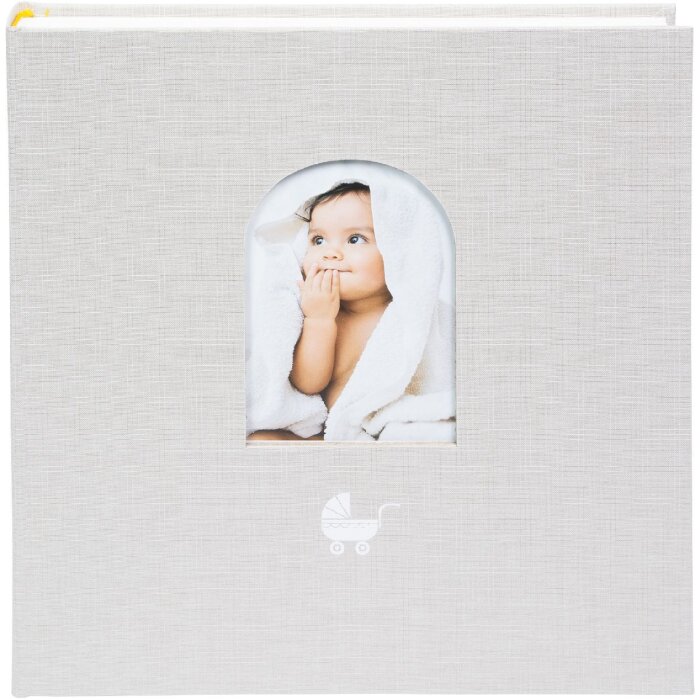 Goldbuch Babyalbum Cozy Nest Sandgrijs 30x31 cm Linnen