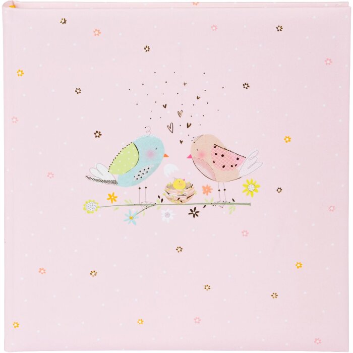 Goldbuch Fotoalbum Loving Birds Girl, pastelroze met goudgravure, 30x31 cm