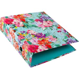 Goldbuch Ordner Velvet Bloom 28x32 cm, goud, DIN A4-ordner met hebelmechanisme en kleurrijke innenspiegel