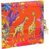 Goldbuch Dagboek Wild Life Giraffen 16,5 x 16,5 cm met gouden reliëf en goud/zilveren slot