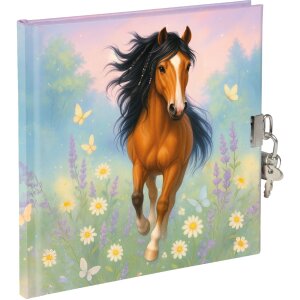 Goldbuch Dagboek Wiesenglück 16,5x16,5 cm wit met veiligheidskluis