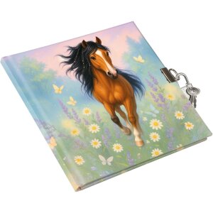 Goldbuch Dagboek Wiesenglück 16,5x16,5 cm wit met veiligheidskluis