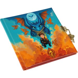 Goldbuch Dagboek Drakenvriend 16x16 cm, wit met slot