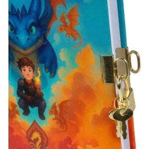 Goldbuch Dagboek Drakenvriend 16x16 cm, wit met slot