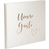 Goldbuch Gästebuch Herzklopfen 24x22 cm goldprägtes illustriertes Buch