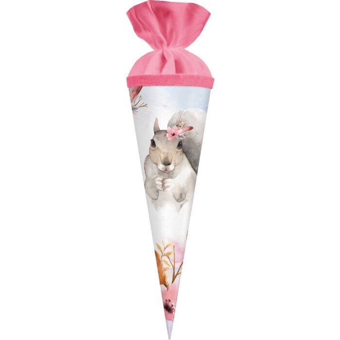 Goldbuch Geschwistertüte Eichhörnchen 35x11 cm met viltversluiting, gelakt karton