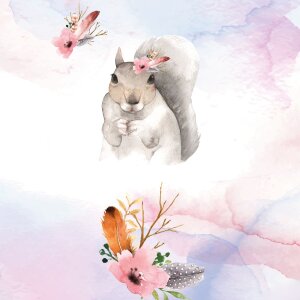 Goldbuch Geschwistertüte Eichhörnchen 35x11 cm met viltversluiting, gelakt karton