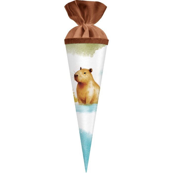 Goldbuch Geschwistertüte Capybara 35x11 cm – kleurrijke verpakking met viltsluiting