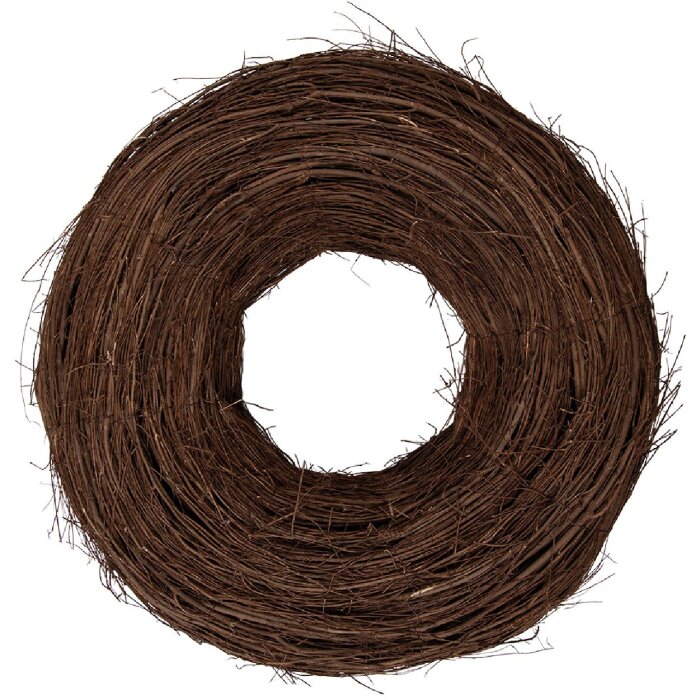 Clayre & Eef Rattan-decoratieve kroon bruin Ø 60x18 cm