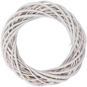 Clayre & Eef Rattan-decoratieve krans wit Ø...