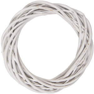 Clayre & Eef Rattan-decoratieve kranz wit...