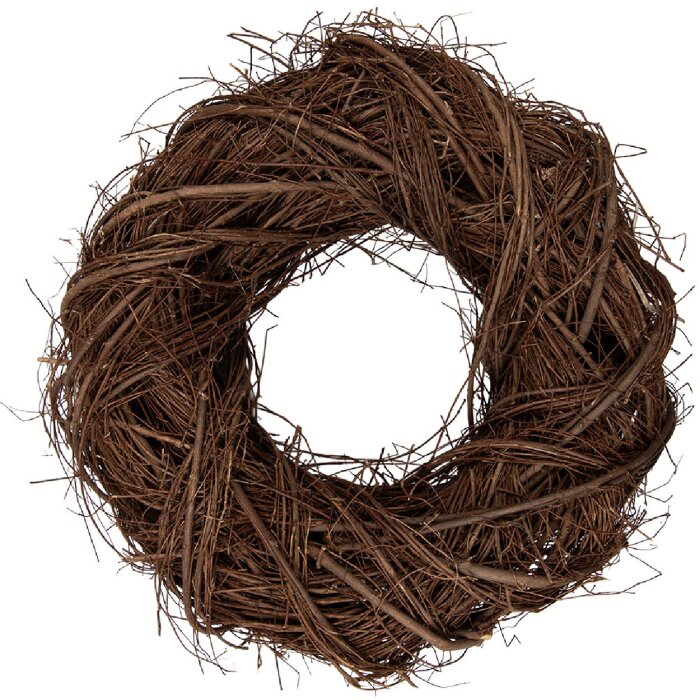 Clayre & Eef Rattan-decoratiekrans bruin Ø 40x11 cm