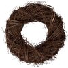 Clayre & Eef Rattankranz bruin Ø 35x9 cm rustikal voor deur, wand en tafeldecoratie