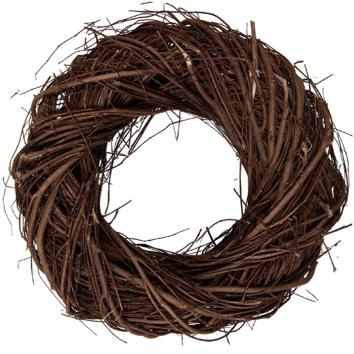 Clayre & Eef decoratieve kranz van bruin rattan Ø 25x7 cm