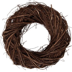 Clayre & Eef decoratieve kranz van bruin rattan...