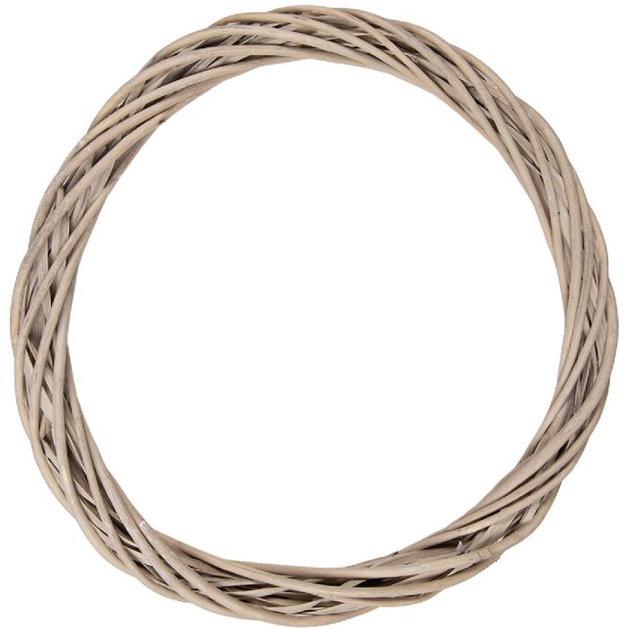 Clayre & Eef Dekoratieve Kranz van Rattan Bruin Ø 40x4 cm