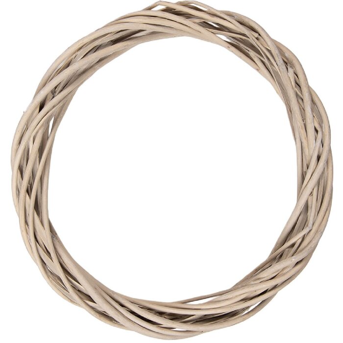 Clayre & Eef kerstkrans rattan bruin Ø 30 cm