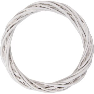 Clayre & Eef Kerstversiering Rattan Wit Ø 30x4 cm