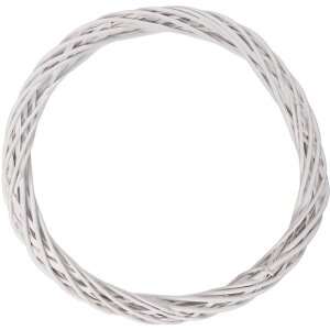 Clayre & Eef kerstdecoratie kroon wit Ø 50 cm