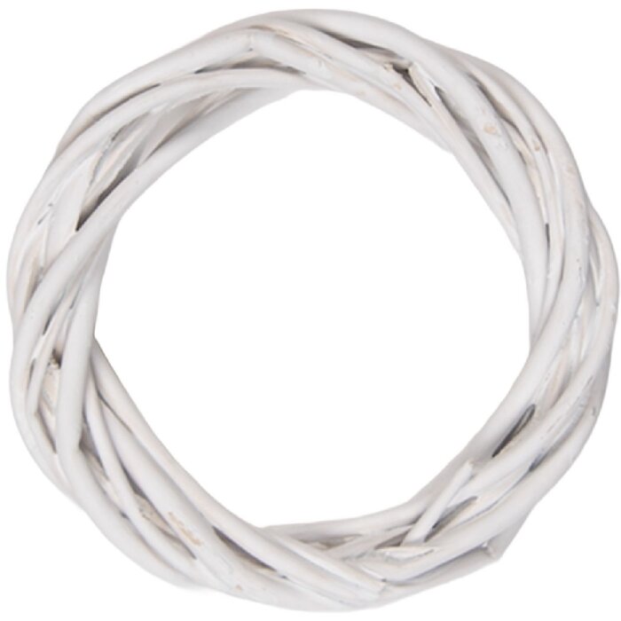 Clayre & Eef kerstkroon van rattan, wit, Ø 10x2 cm