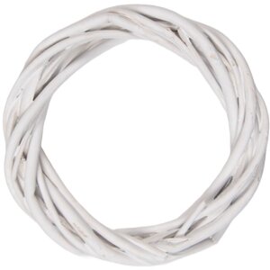 Clayre & Eef kerstkroon van rattan, wit, Ø...