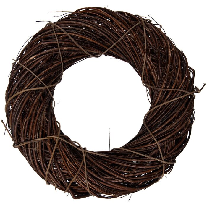 Clayre & Eef natuurlijke rattan kerstkrans Ø 50 cm x 12 cm