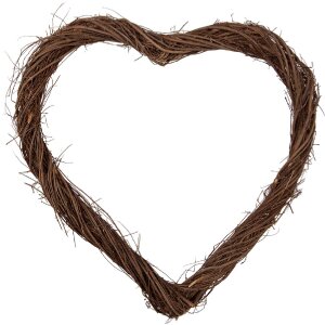 Clayre & Eef kerstdecoratie hartvorm rattan bruin...