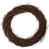 Clayre & Eef kerstkrans van rattan, bruin, Ø 55x6 cm