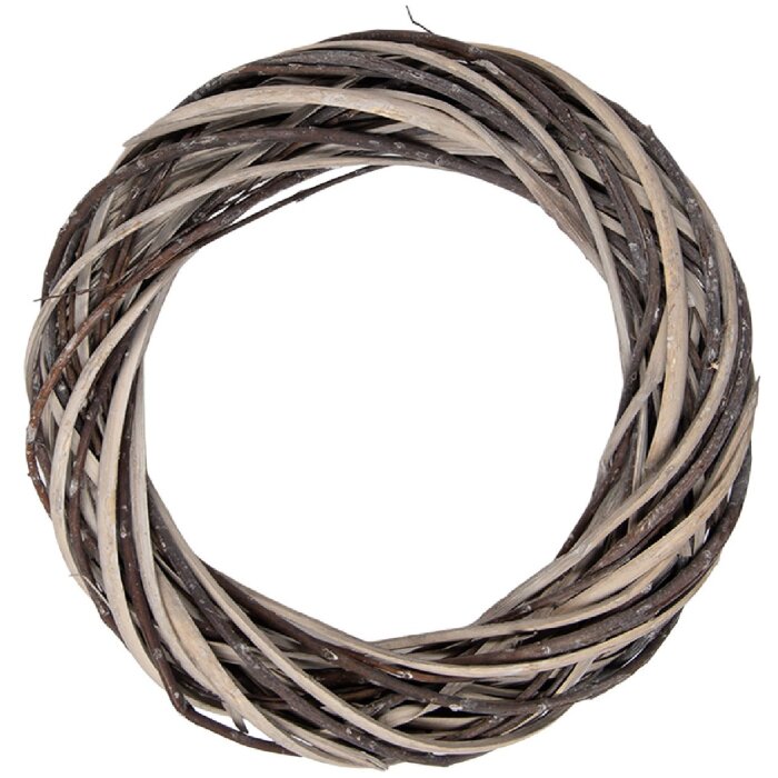 Clayre & Eef kerstkrans in bruin-beige, Ø 30 cm