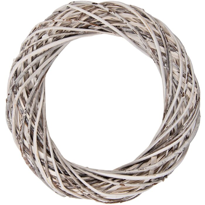 Clayre & Eef kerstkrans wit Ø 30x6 cm