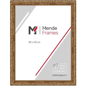 MendeFrames Barok Houten Lijst Goud 20x40 cm Antireflexglas