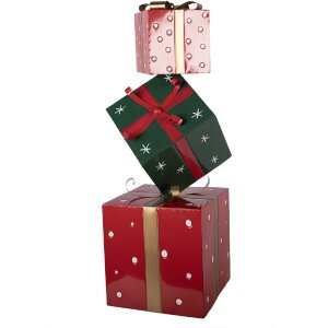 Clayre & Eef Kerstdecoratie Cadeau Stapel van Metaal...