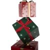 Clayre & Eef Kerstdecoratie Cadeau Stapel van Metaal 36x36x90 cm Roze Groen Rood