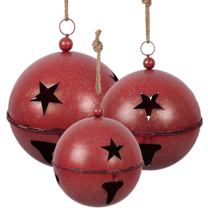 Clayre & Eef Dekoratieve Klingel Rood Ø 60 50 40 cm