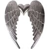 Clayre & Eef wanddecoratie engelsvleugels met hart zilver 38x3x46 cm