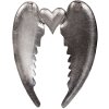 Clayre & Eef wanddecoratie engelsvleugels met hart zilver 38x3x46 cm