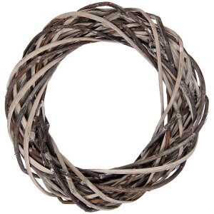 Clayre & Eef Rattan-Kranz bruin-beige Ø 10x2 cm