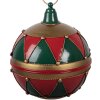 Clayre & Eef Kerstboomdecoratie Kogel Ø 31x36 cm Roed en Groen