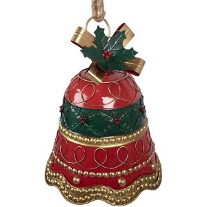 Clayre & Eef Kerstdecoratie Klingel Rood-Groen...