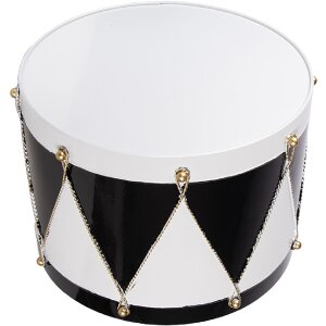 Clayre & Eef Kerstdecoratie Trommel Set 2 Wit/Zwart...