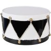 Clayre & Eef Kerstdecoratie Trommel Set 2 Wit/Zwart Ø37x26 / Ø32x17 cm