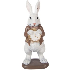 Clayre & Eef decoratief kanijn wit-bruin 7x7x16 cm