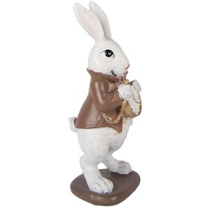 Clayre & Eef decoratief kanijn wit-bruin 7x7x16 cm