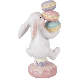 Clayre & Eef decoratief konijntje wit/rosé 8x6x14 cm