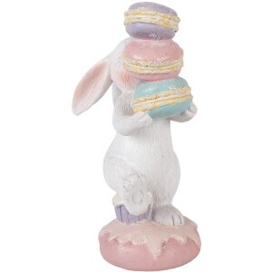 Clayre & Eef decoratief konijntje wit/rosé 8x6x14 cm