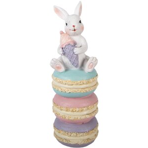 Clayre & Eef Decoratief Kaninje Wit Roze 7x7x20 cm