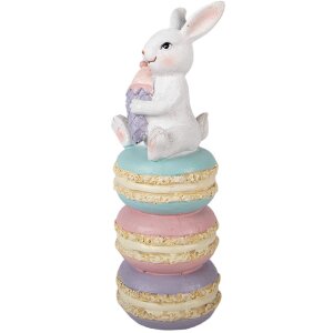 Clayre & Eef Decoratief Kaninje Wit Roze 7x7x20 cm